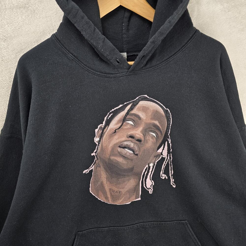 Travis Scott Astroworld Hoodie Sweatshirt Mens XXL Black Grunge Hip Hop Rap - Picture 3 of 8